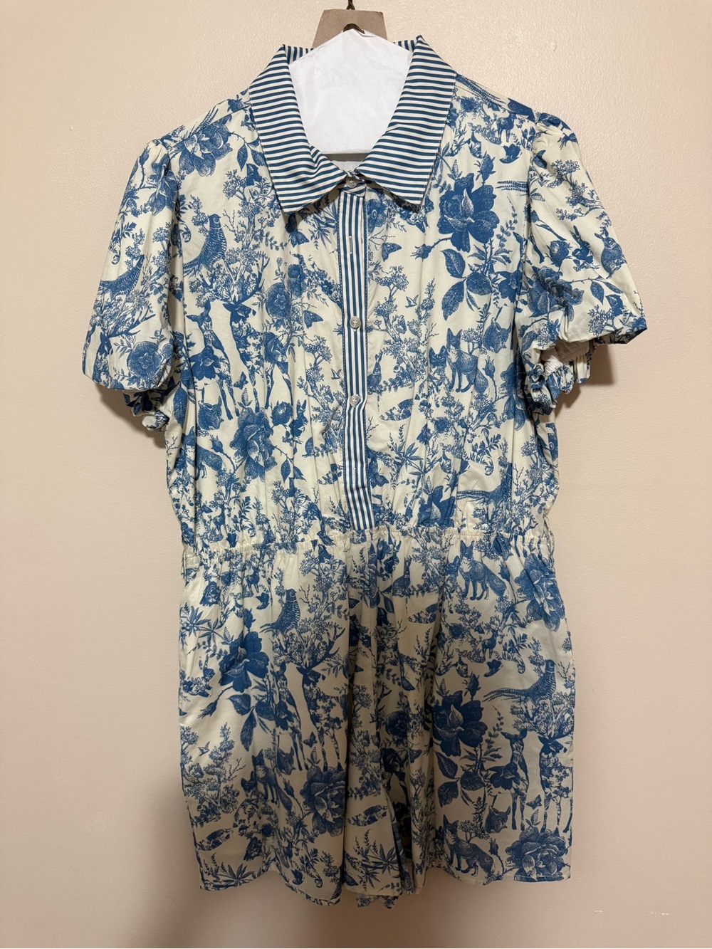 Jodifl blue and white animal romper